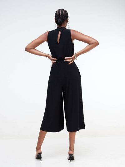 Jaidden Trendy Cullote Jumpsuit - Black - Shopzetu