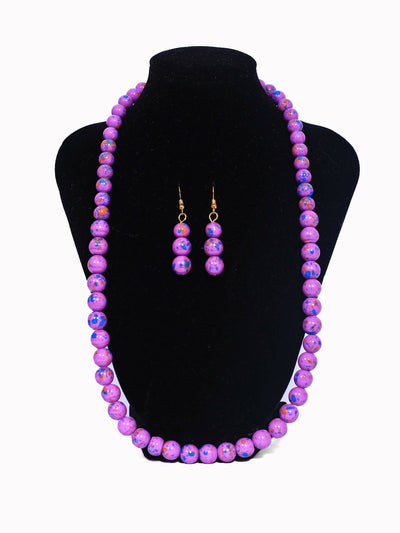 Klewisia Closet Shell Pearls Necklace Jewellery - Purple - Shopzetu