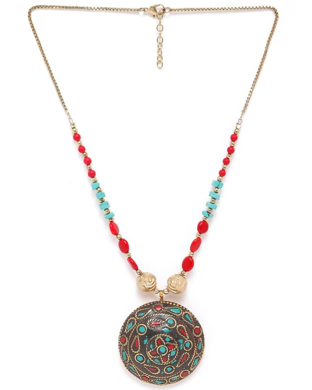 Slaks World Fashion Traditional Necklace - Red / Blue - Shopzetu
