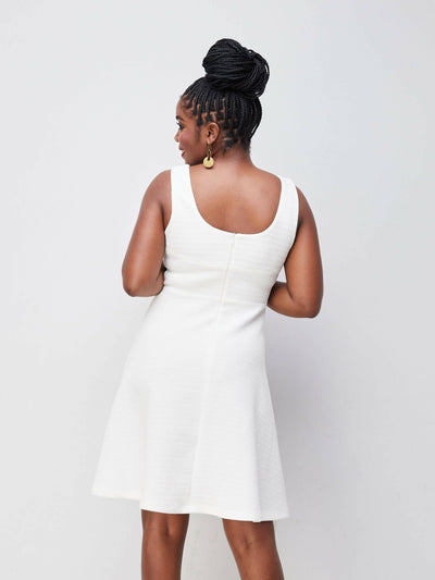 Twilight Collections Short & Mini Dresses Textured Polyester - White - Shopzetu