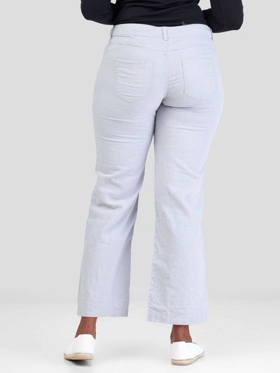 Valuespot Linen Blend Pants - Grey - Shopzetu