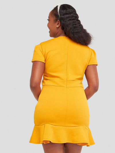 Jem Africa Kamene Mini Dress - Mustard - Shopzetu