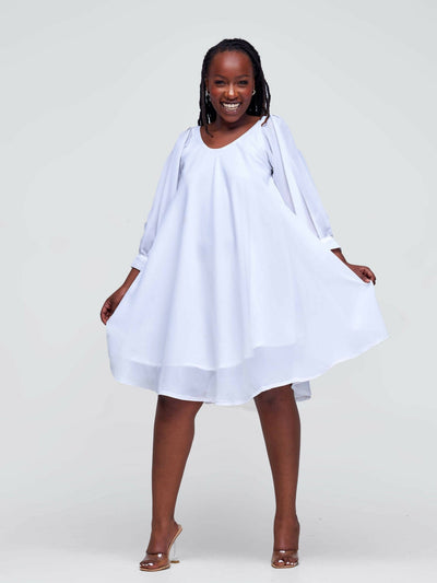 MKay Mikaila Chiffon Dress - White - Shopzetu
