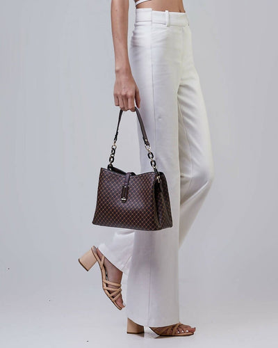 Slaks World Fashion Medium Size Office Bag - Brown - Shopzetu