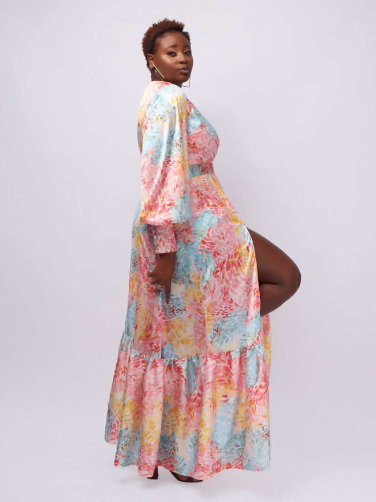 Tuli Tamar Maxi Dress - Multicoloured Print - Shopzetu