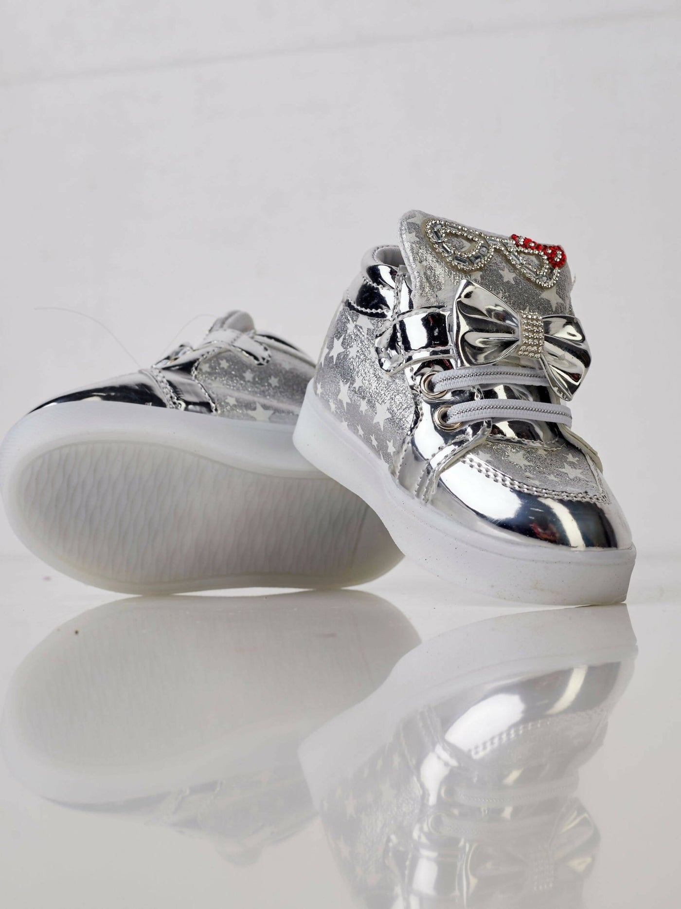 Little Feet Kenya Kids Led Light Shoe - Silver - Shopzetu