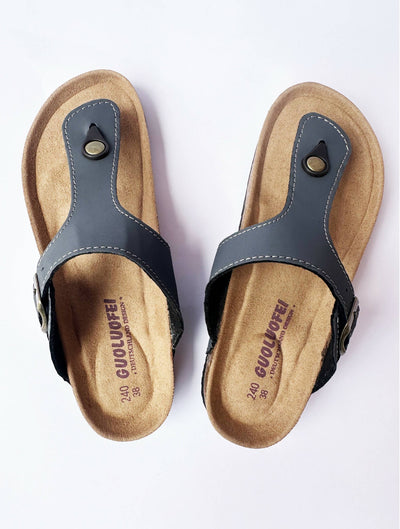 Foot Tadaah Comfortable & Quality Cork Sandals - Grey - Shopzetu