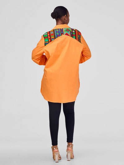 Safari Lira Criss - Cross Yoke Shirt - Orange - Shopzetu