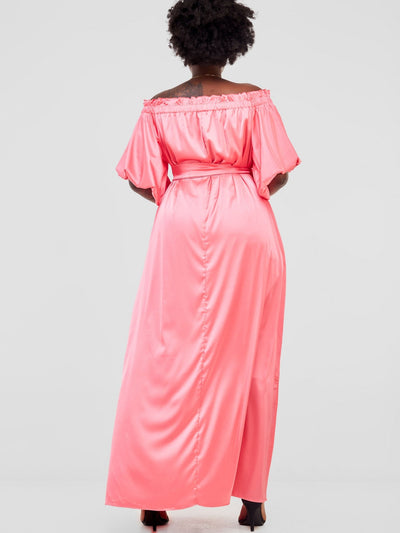Vivo Sanyu Bubble Sleeve Tent Dress - Pink - Shopzetu