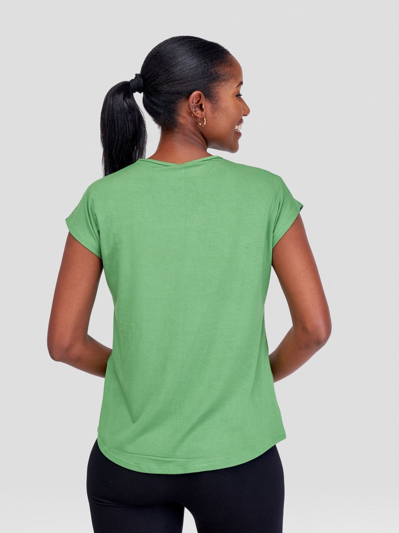 Vivo Basic Drop Shoulder Top - Green - Shopzetu