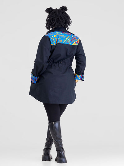 Safari Lira Drawstring Jacket - Black - Shopzetu