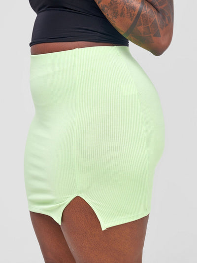 Carrie Wahu X SZ Ribbed Pencil Skirt - Paradise Green - Shopzetu
