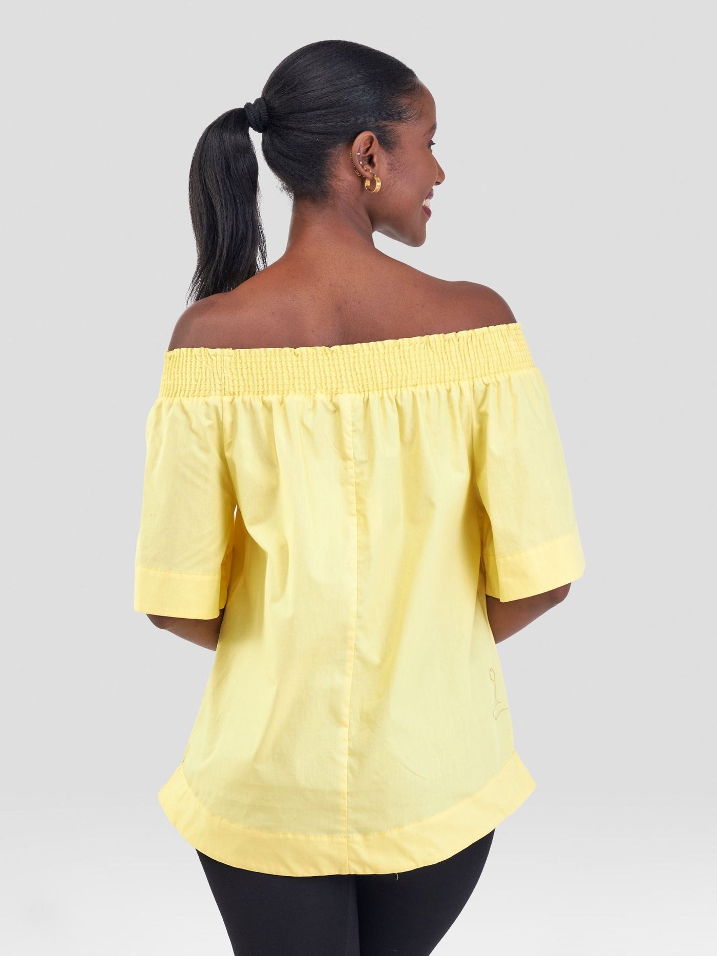 Safari Zene Off Shoulder Top - Yellow - Shopzetu