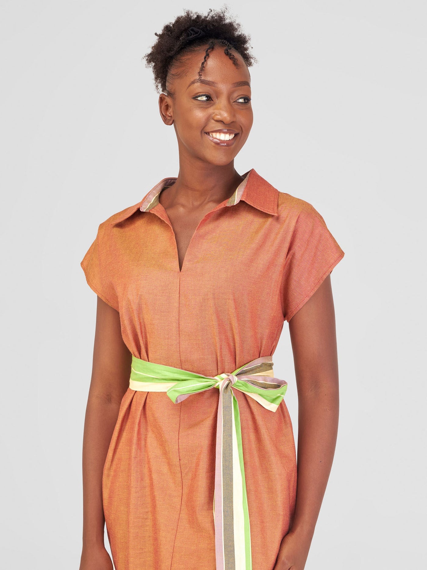 Safari Haya High Low Dress - Rust Koi Print