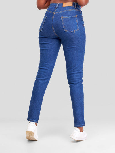 Denim Haven High Rise Skinny Jeans- Dark Blue - Shopzetu