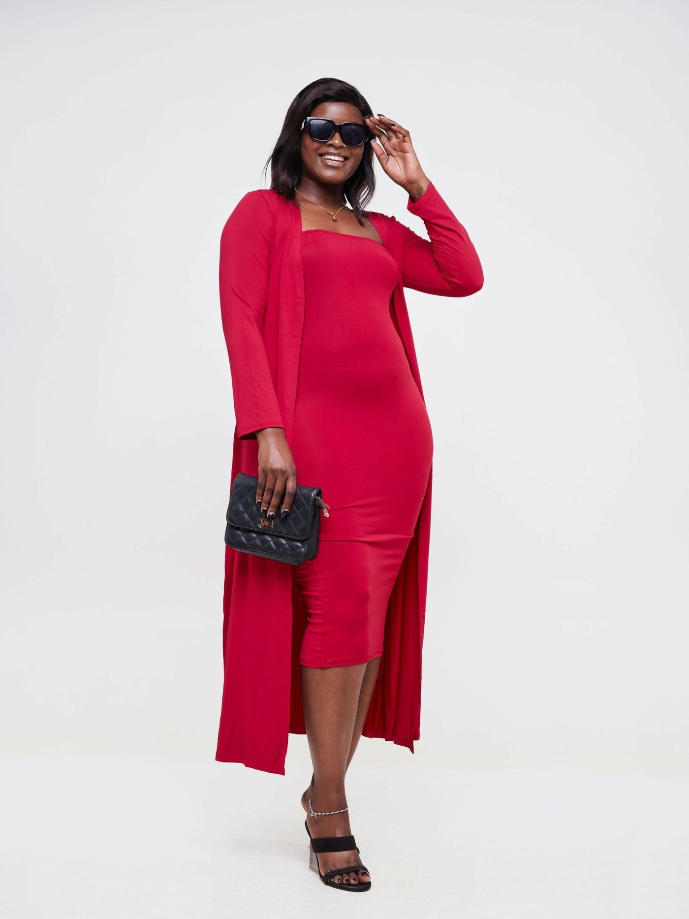 Exclusive Styles Wifey 2 Piece Maxi Set - Burgundy Red - Shopzetu