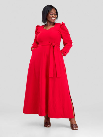Lucille Couture Alya Maxi Dress - Red - Shopzetu