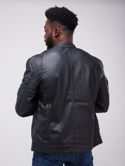 African Leather City Kobele Racer Jacket - Black - Shop Zetu Kenya