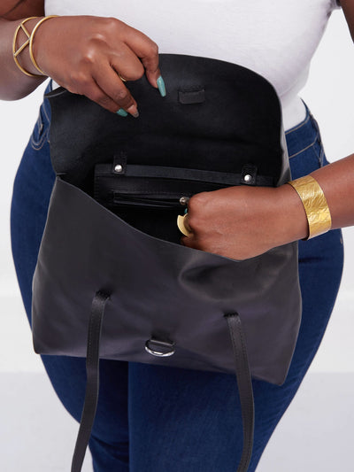 African Leather City Ladies Bag - Black - Shop Zetu Kenya