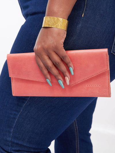 African Leather City Ladies Wallet - Pink - Shop Zetu Kenya