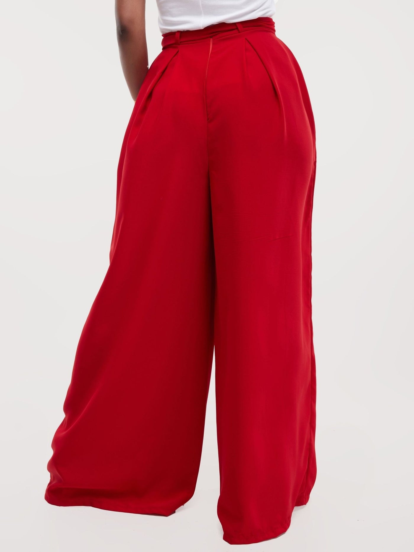 African Yuva Tulips Palazzo Pants - Red - Shopzetu