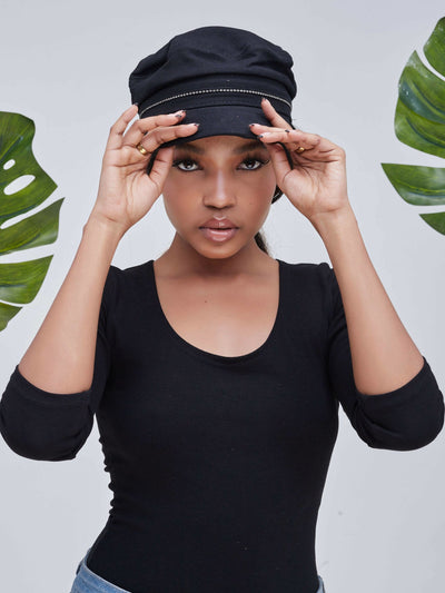Afrodame Captain Hat - Black - Shop Zetu Kenya