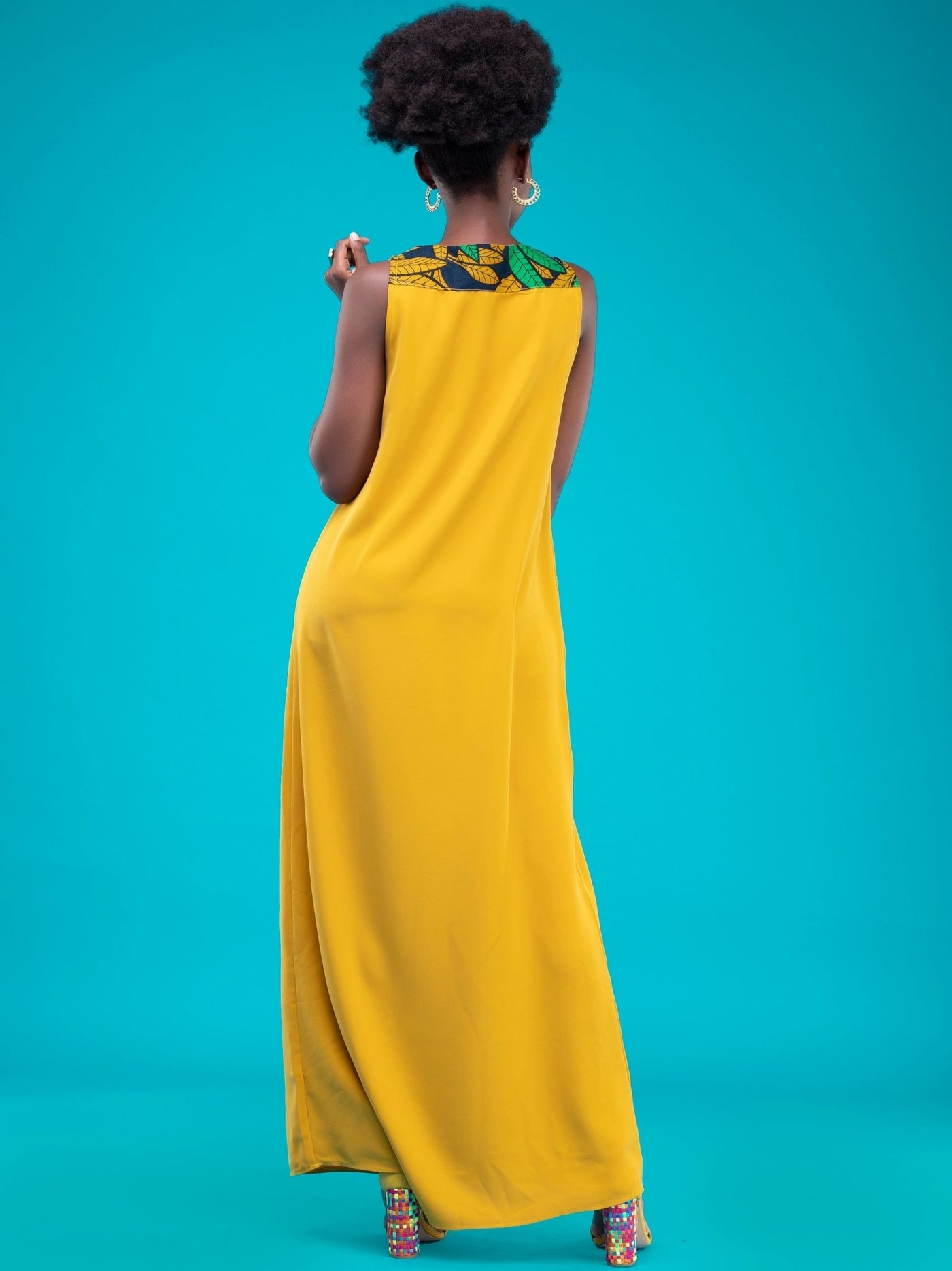 AfroZaina Waridi Maxi Dress - Mustard - Shop Zetu Kenya