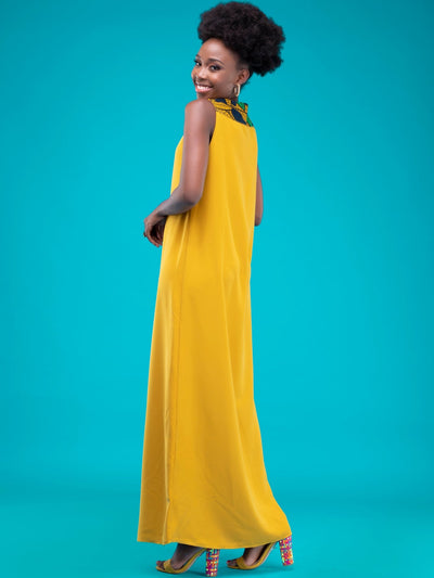 AfroZaina Waridi Maxi Dress - Mustard - Shop Zetu Kenya