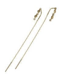 Slaks World Fashion Long Thread Earrings - Gold - Shopzetu