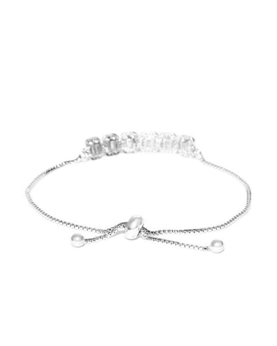 Slaks World Fashion Cz Studded Bracelet - Silver - Shopzetu