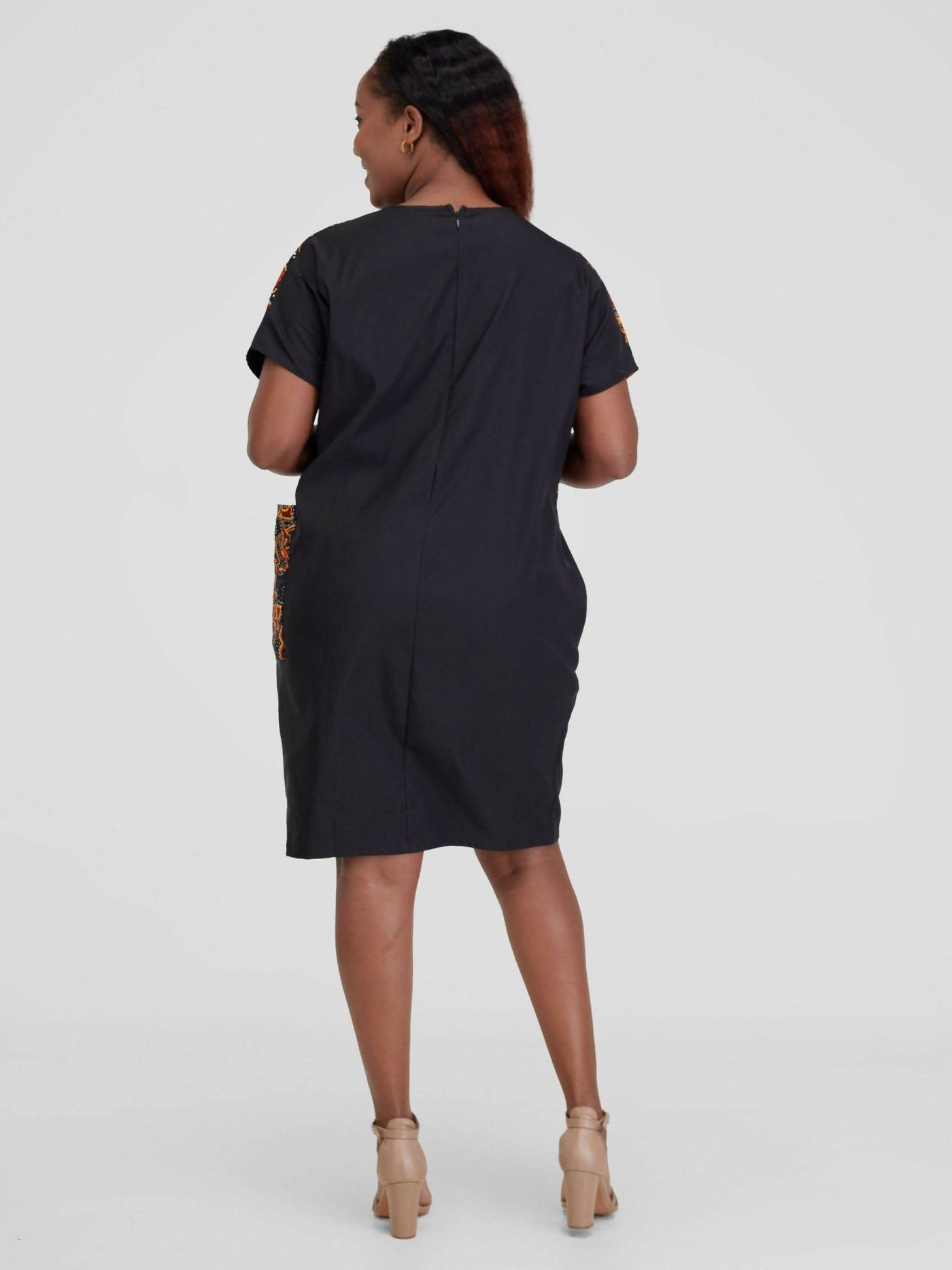 Beqss Zula Dolman Asymmetrical Shift Dress - Black - Shopzetu