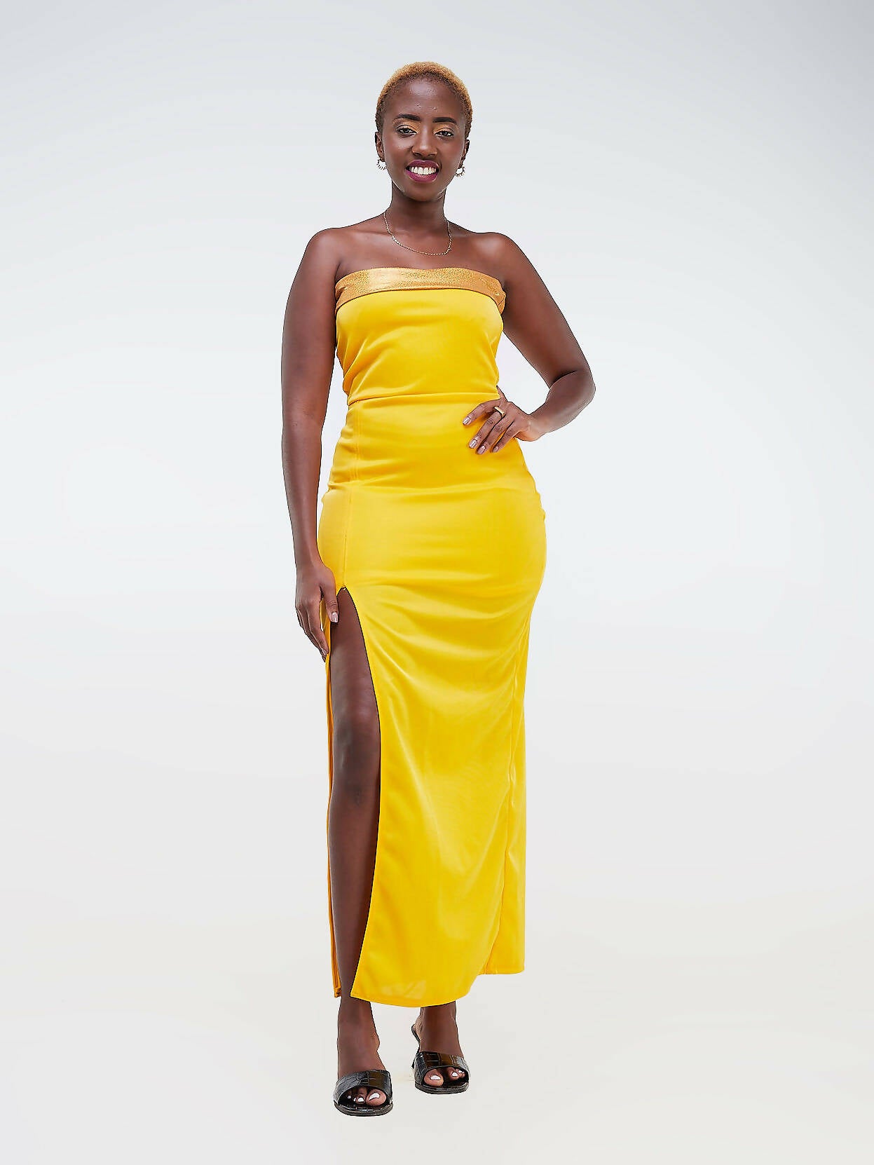 Da'joy Fashions Aphrodite Maxi Dress - Mustard - Shopzetu