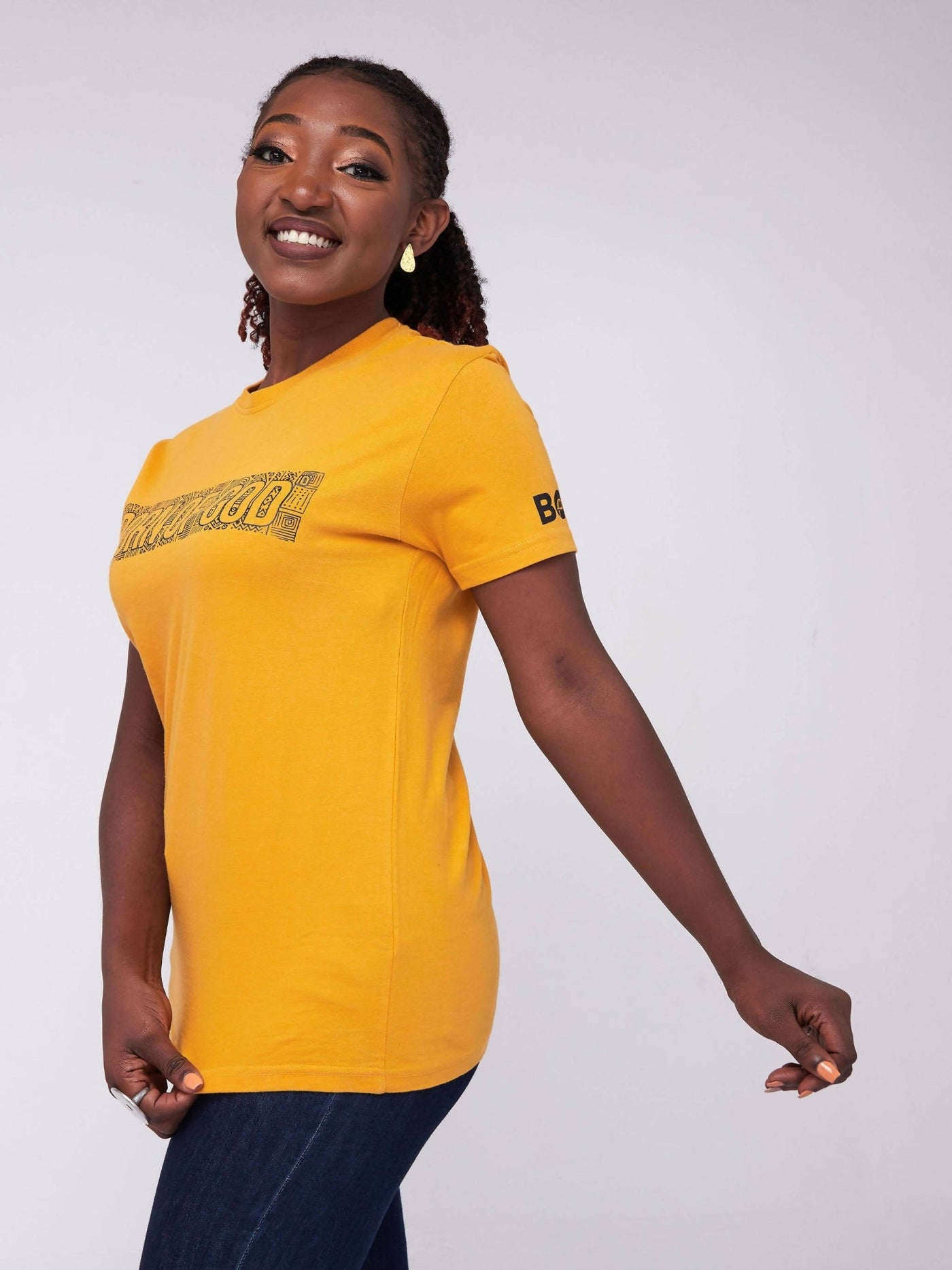 BOG African Print T-shirt - Mustard - Shop Zetu Kenya