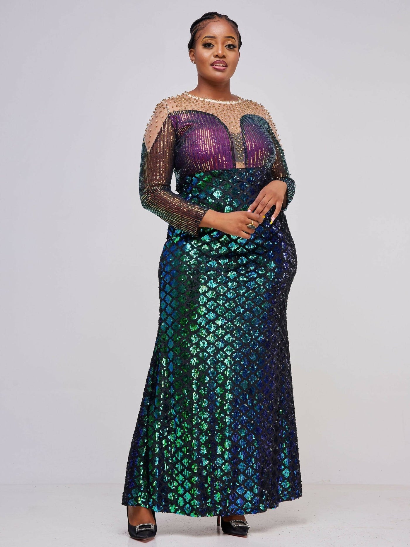 Bold n Chic Mermaid Gown- Blue - Shop Zetu Kenya