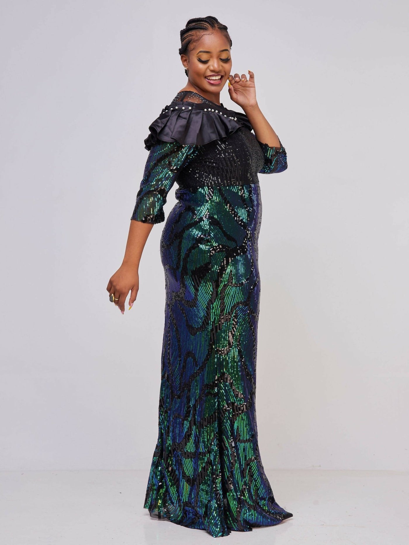 Bold N Chic Sequin Gown- Green - Shop Zetu Kenya