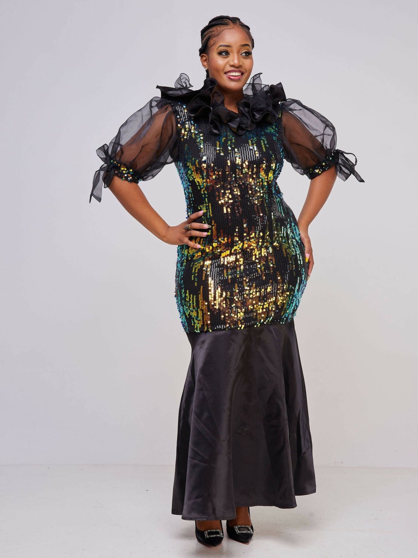 Bold N Chic Tulle Sequin Gown- Black - Shop Zetu Kenya