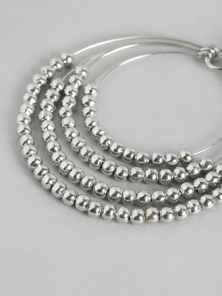 Slaks World Fashion Circular Drop Earrings - Silver - Shopzetu