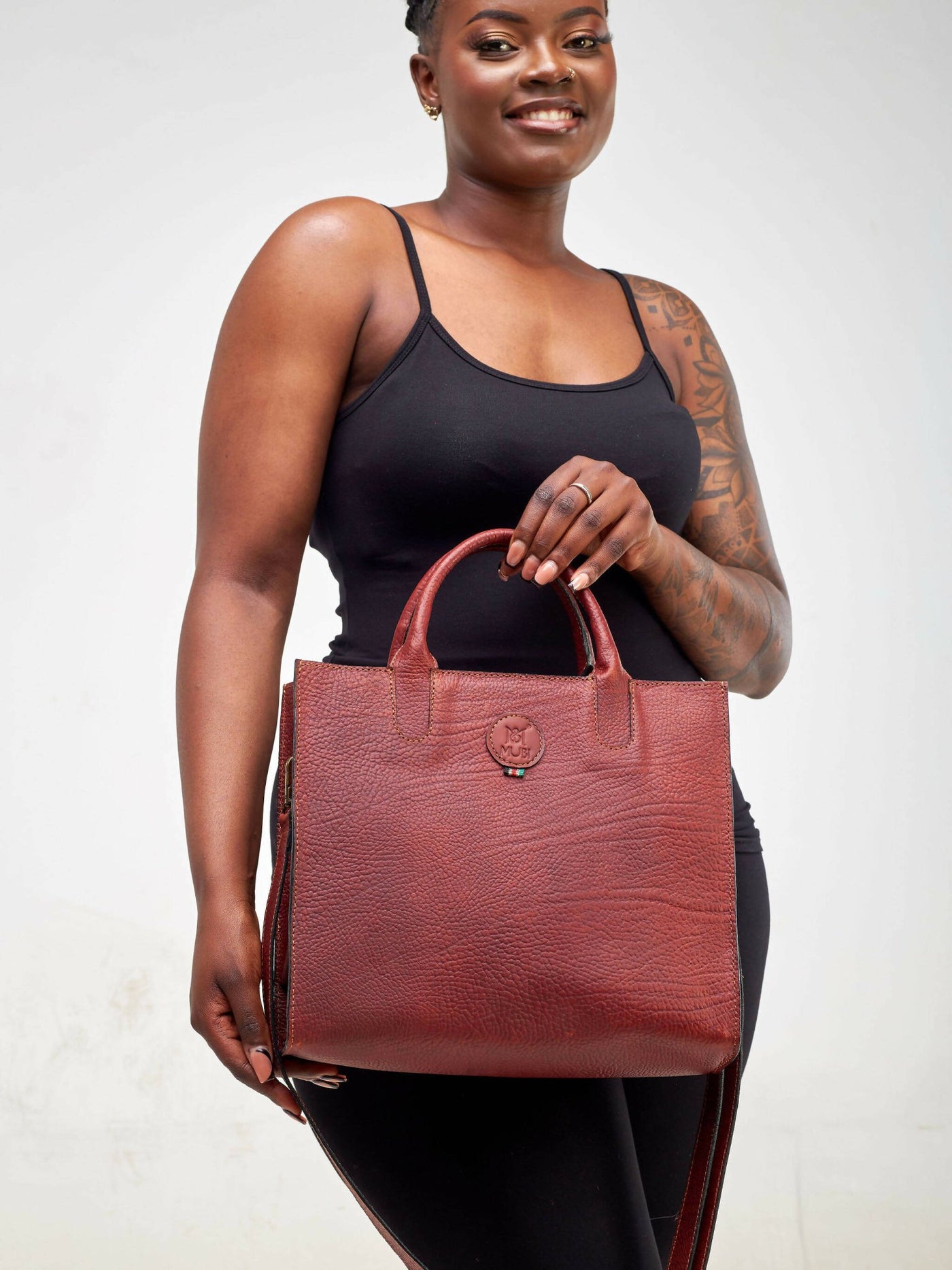 Mubi Leather Pendo Ladies Handbag - Brown - Shopzetu