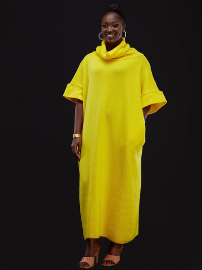 Carole Kinoti Blanketi Collection Knitted Big Daddy Pull Neck - Yellow - Shop Zetu Kenya