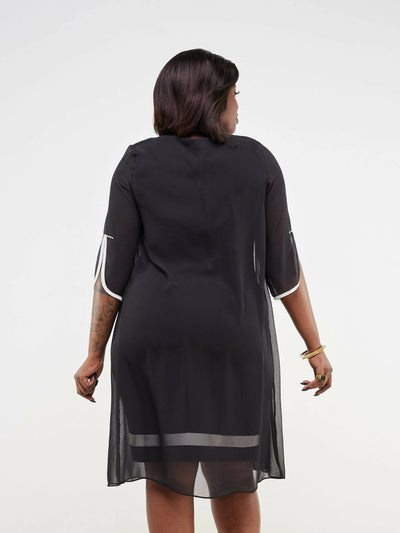 Twilight Collections Knee Length dresses Chiffon & Polyester Dress - Black - Shopzetu