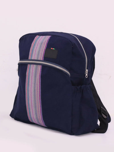 Crafts With Meaning Canvas with Kikoi School Backpack Medium - Blue - Shop Zetu Kenya