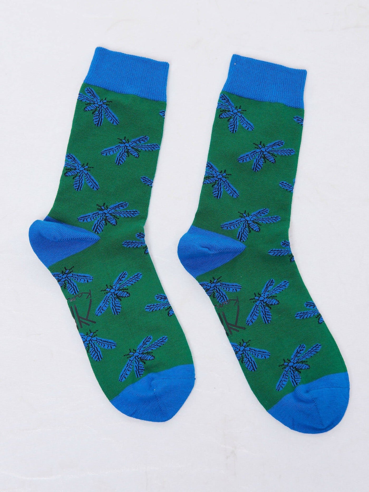 Kamata Blue Kumbikumbi Combed Cotton Socks - Blue / Green - Shopzetu