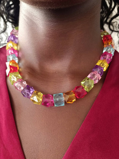 Xara Gems Wow Necklace - Multicolored - Shopzetu