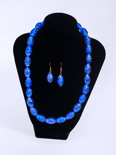 Klewisia Closet Shiny Pearls Necklace Jewellery - Blue - Shopzetu