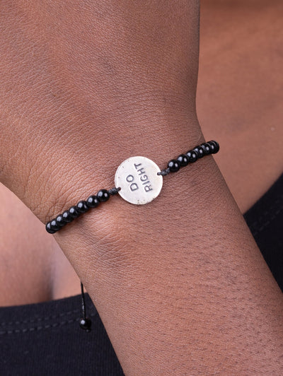 Do Right - Silver & Onyx bracelet - Shop Zetu Kenya