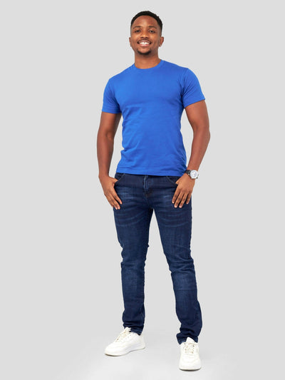 Inken Solid Men's T-shirt - Royal Blue - Shopzetu