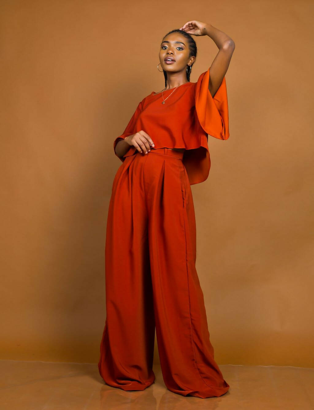African Yuva Zena Top - Rust Orange