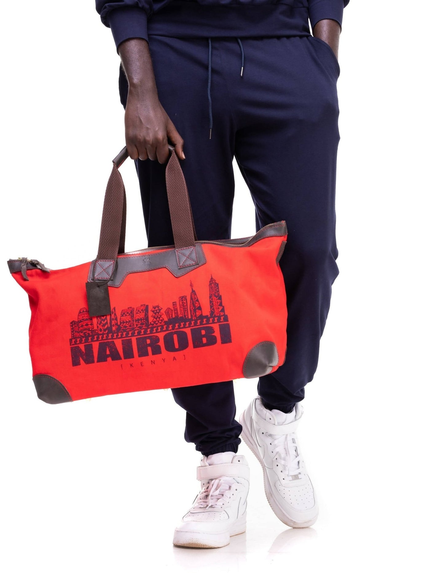 Eden Leather Canvas & Leather Nairobi Travel Bag - Red - Shop Zetu Kenya