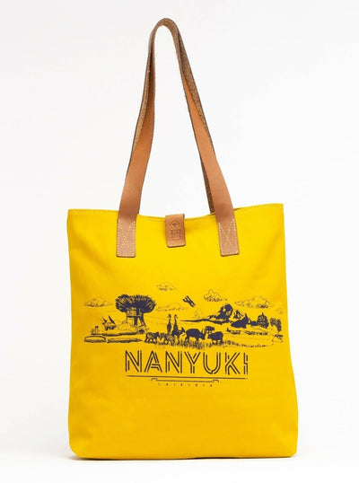 Eden Leather Nanyuki Canvas Tote Bag - Mustard - Shopzetu
