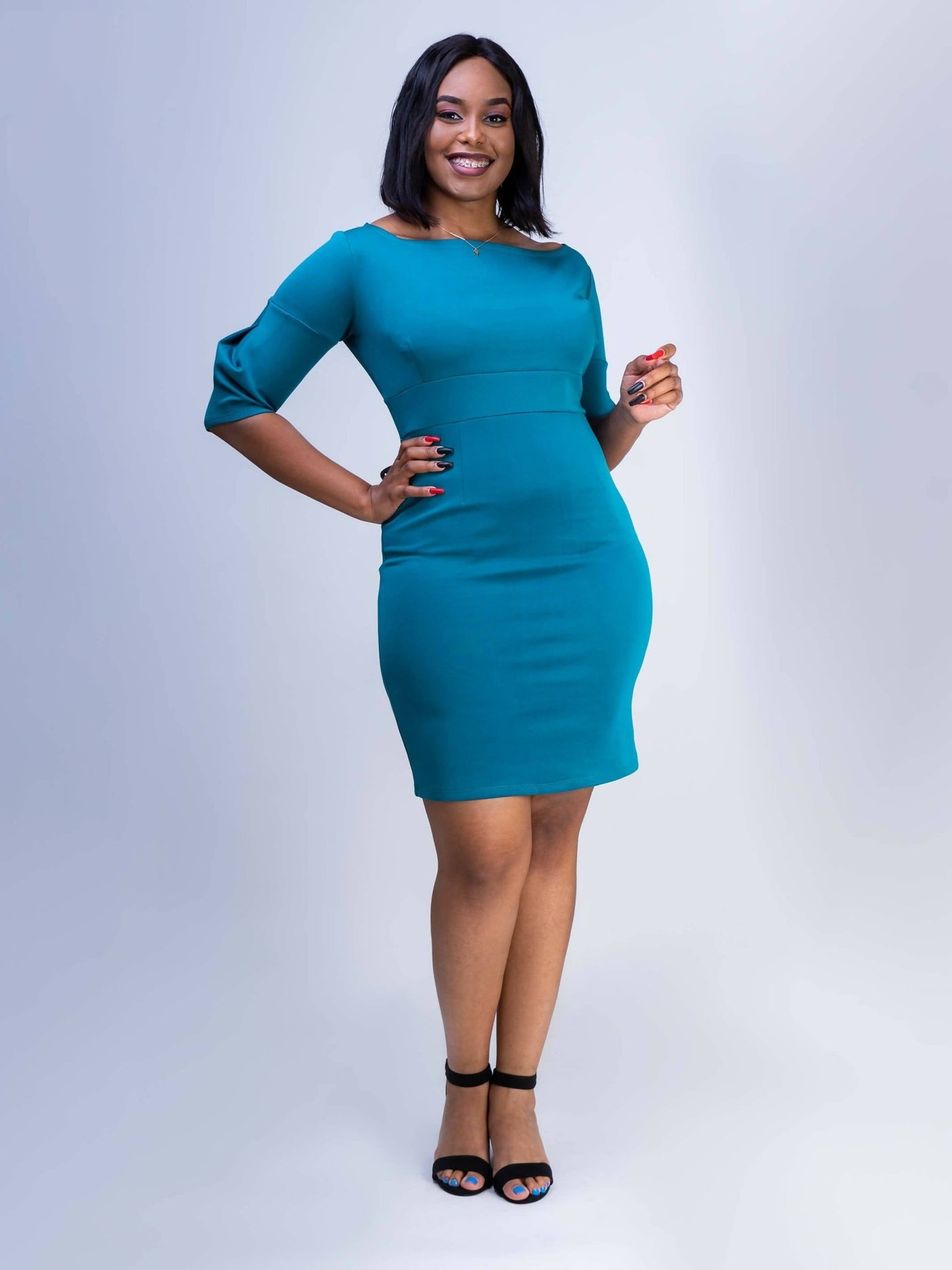 Elsie Glamour Cora Official Dress - Cyan - Shop Zetu Kenya